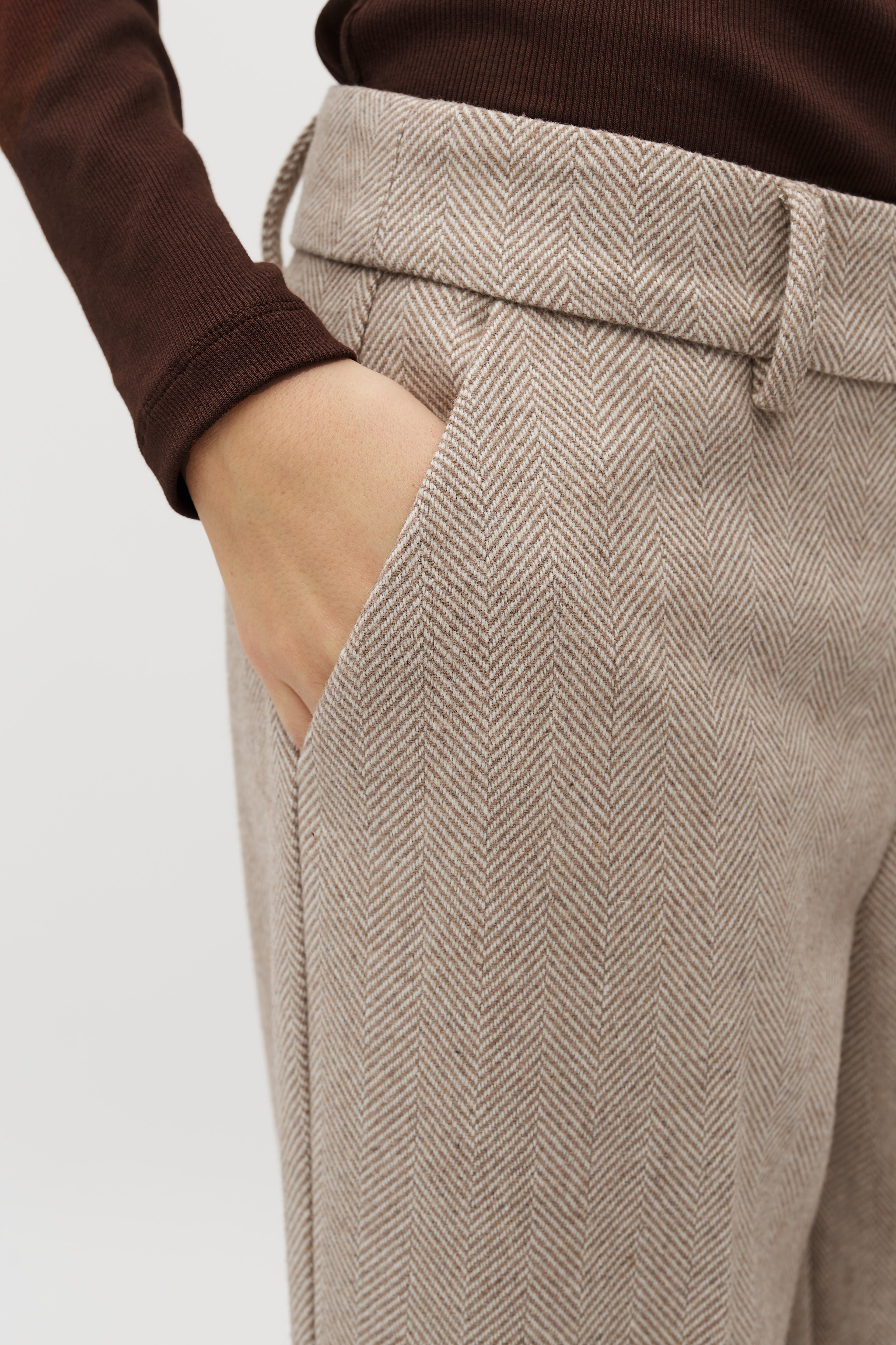 MbyM Haroline Tarrina Trouser In Brown Oyster Mix