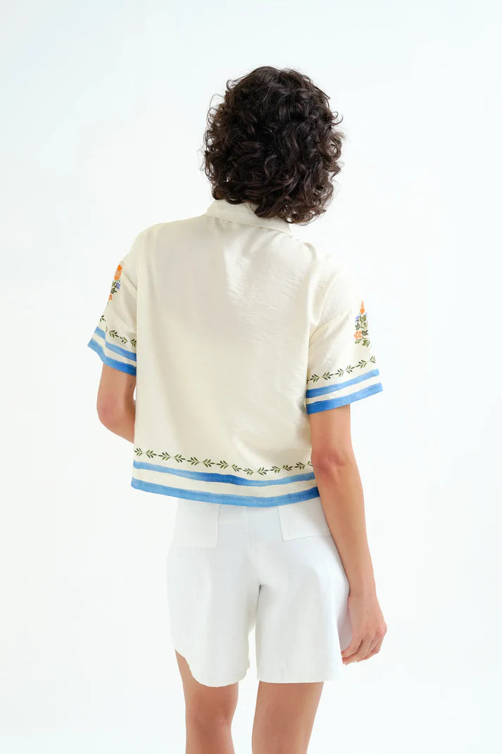 Palm &amp; Mermaid Print Shirt