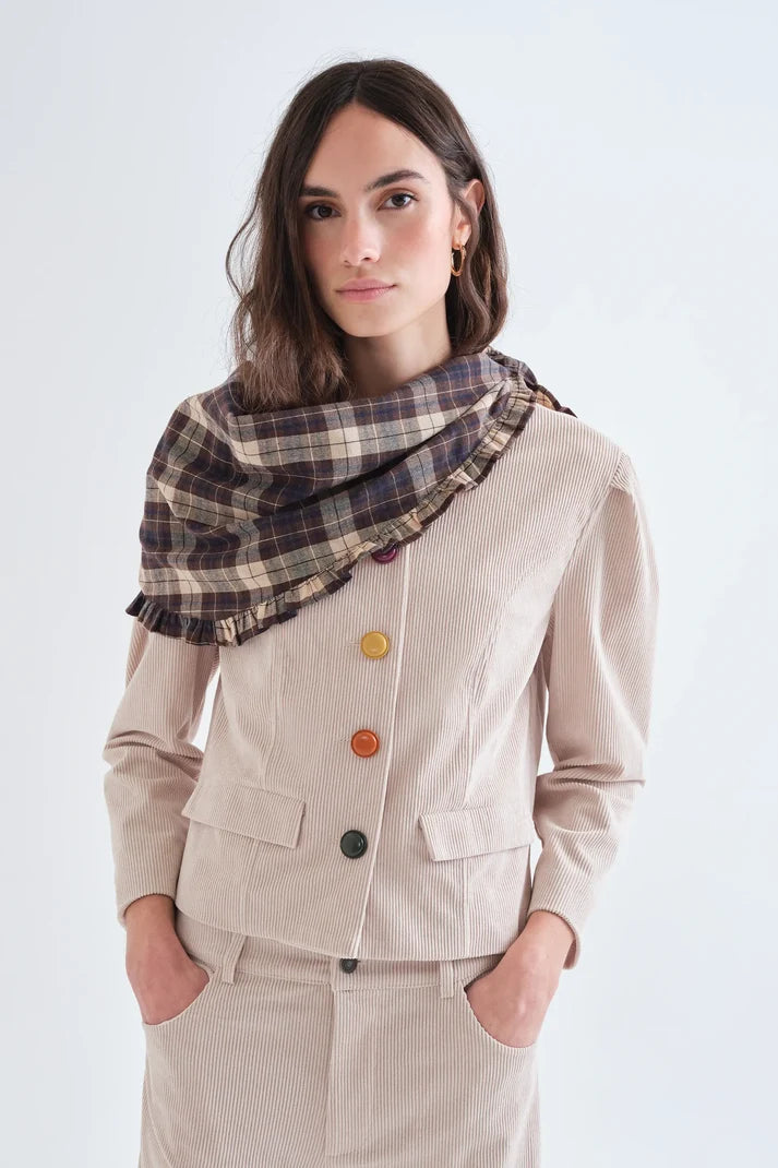 Brown Plaid 100% Cotton Bandana