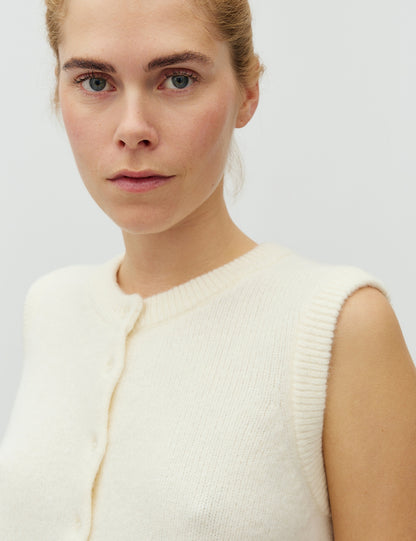 MbyM Cream Frill Sleeveless Knit