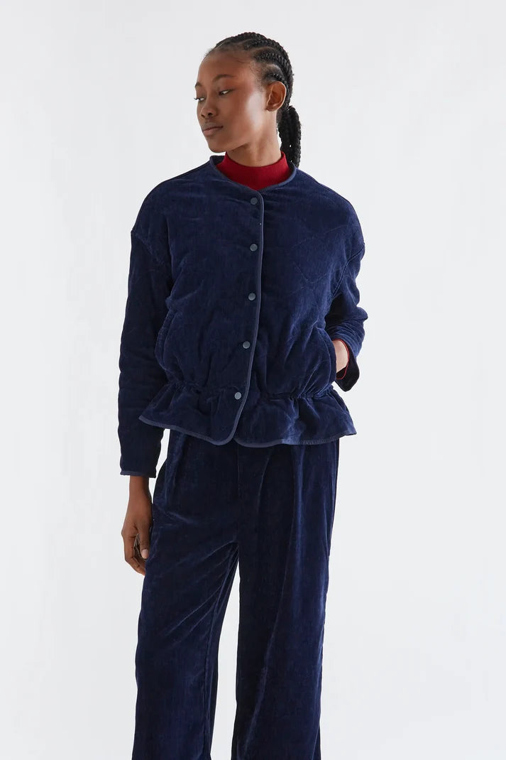 Navy quilted jacket