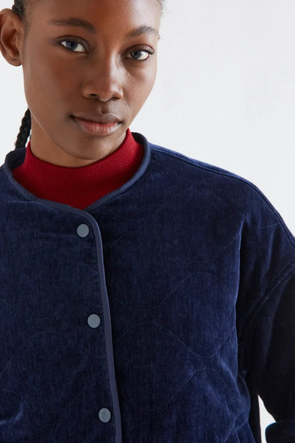 Navy quilted jacket