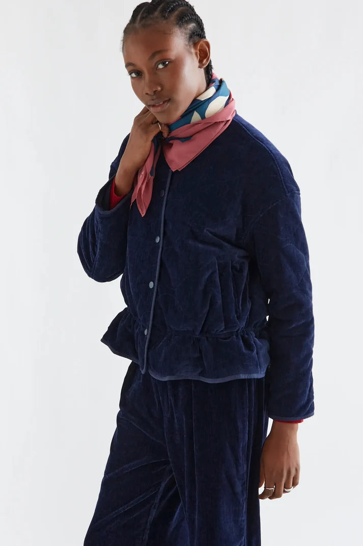 Navy quilted jacket