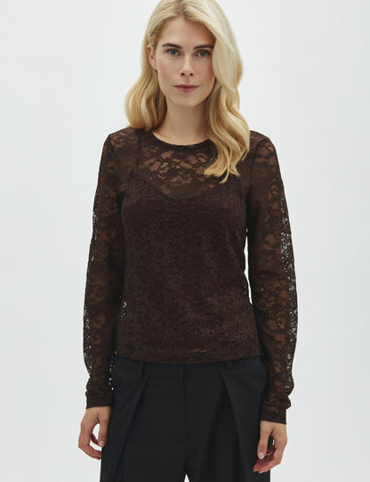 Mbym Lace Chocolate Top