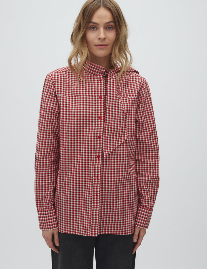 MbyM Kretina Red Check Shirt 100% Cotton