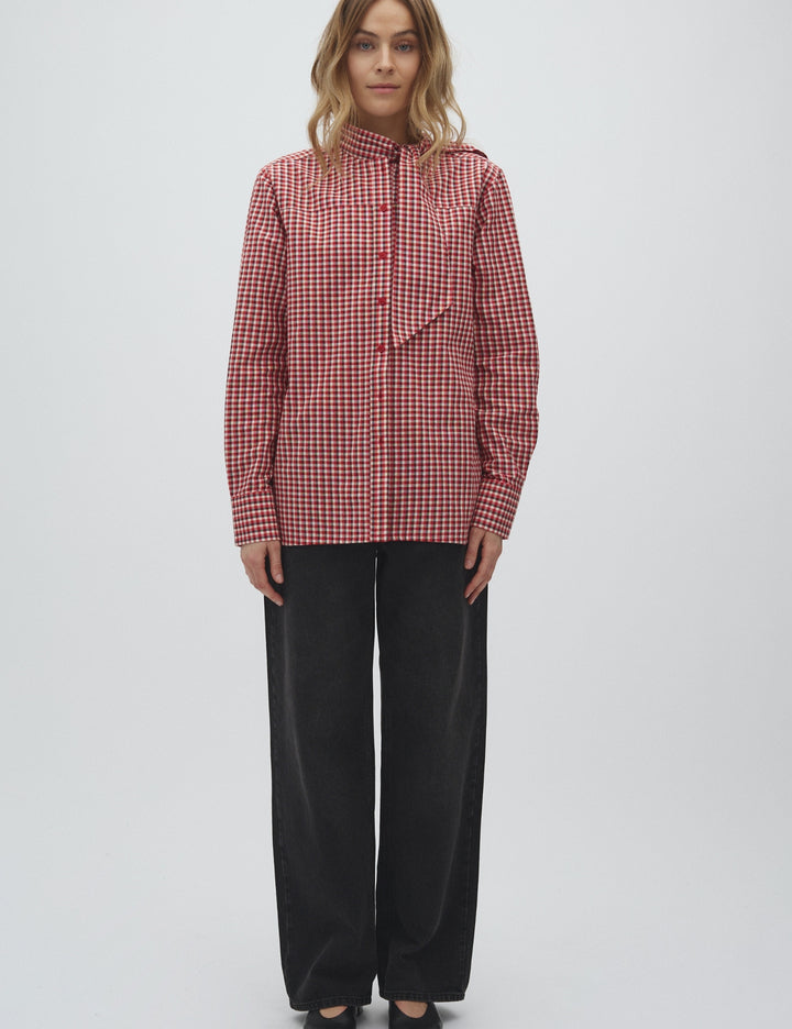 MbyM Kretina Red Check Shirt 100% Cotton