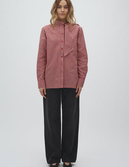 MbyM Kretina Red Check Shirt 100% Cotton