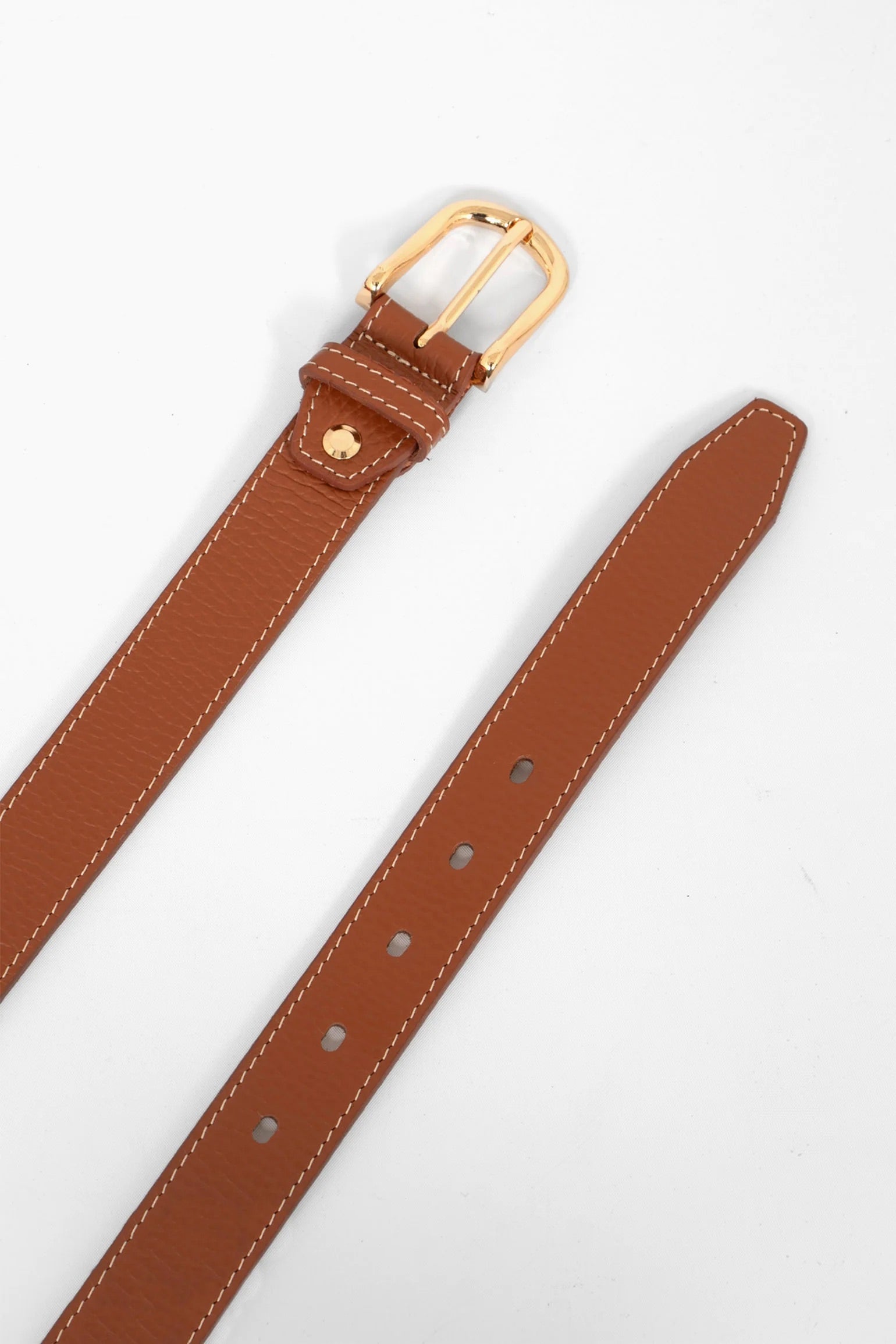Italian Leather Belt in Tan Pebble