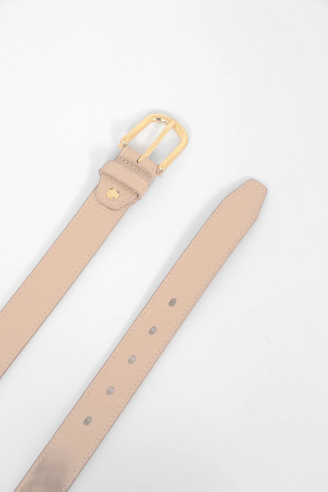 Italian Leather Belt in Taupe Pebble