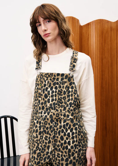 Frnch Denim Dungarees in Leopard