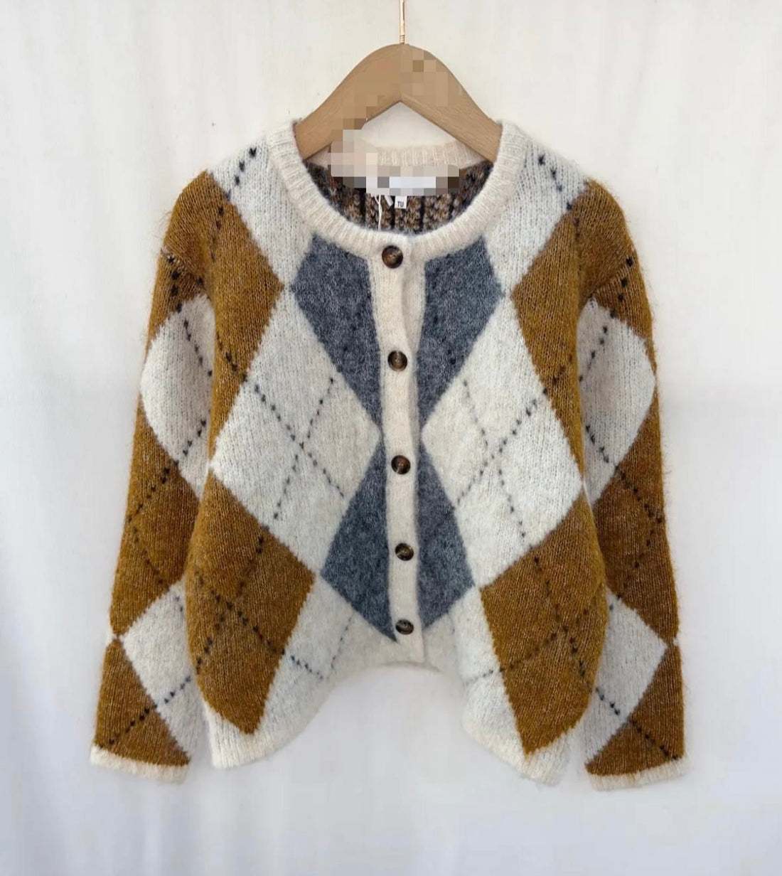 Alex Argyle knit in Cream