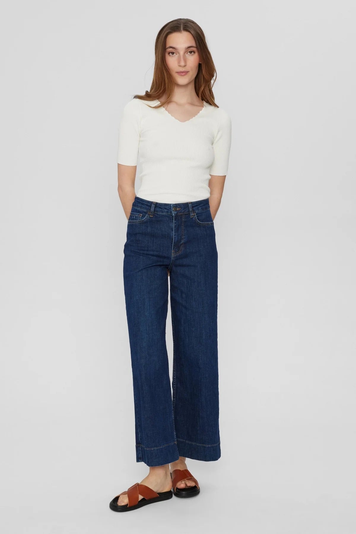 Nümph Nuparis Cropped Jeans Dark Blue Denim Wash