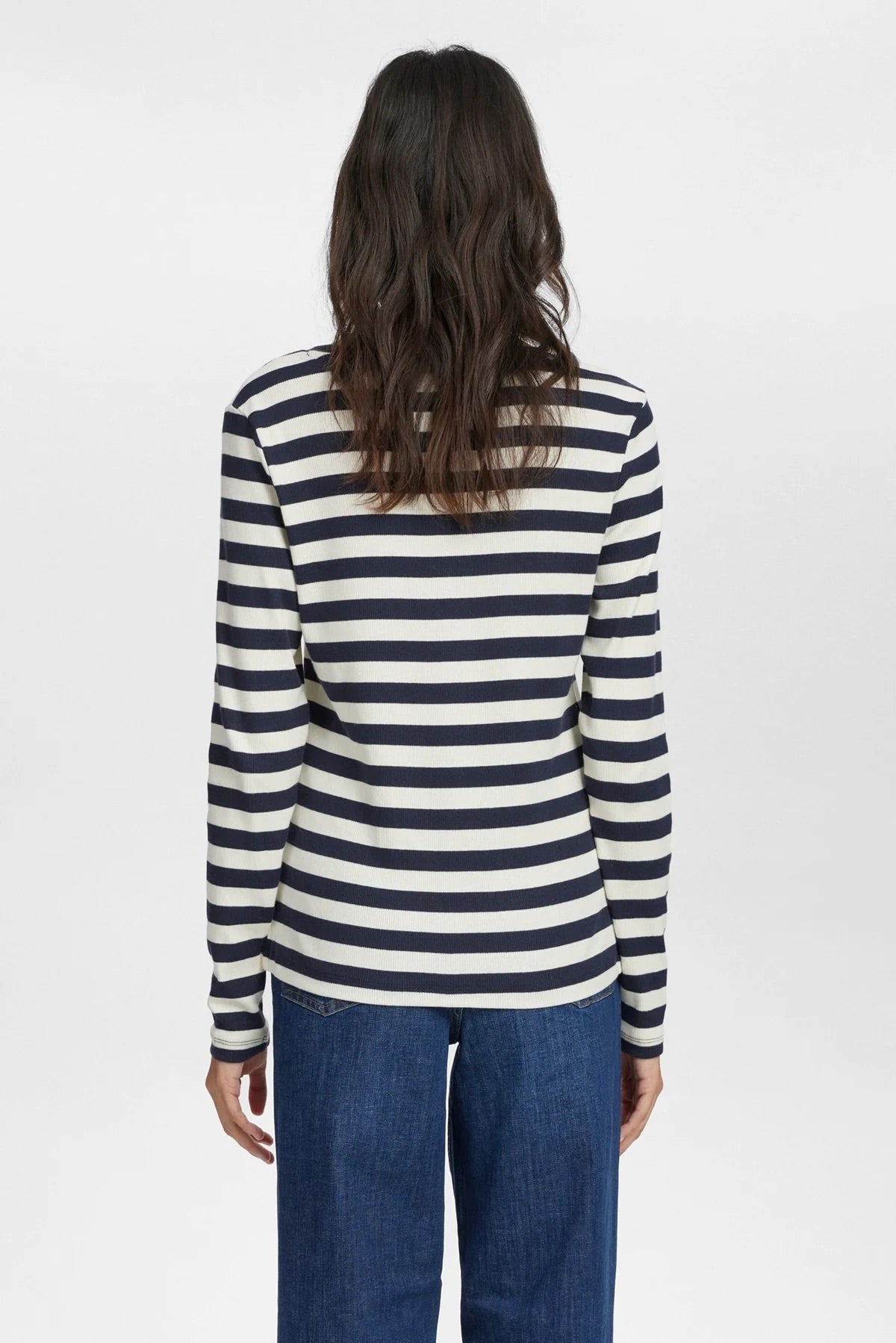 Numph Numixie Long Sleeved Top in Dark Sapphire Stripe