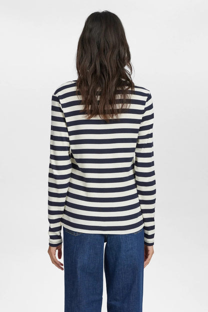 Numph Numixie Long Sleeved Top in Dark Sapphire Stripe