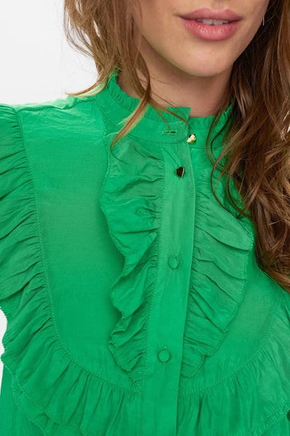 Numph Nuflounce Shirt in Classic Green