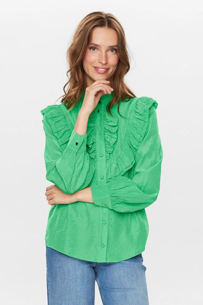 Numph Nuflounce Shirt in Classic Green