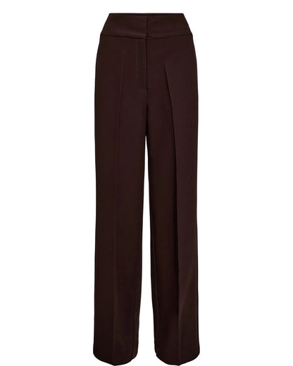 Numph Nubussy Trouser in Black Coffee Brown