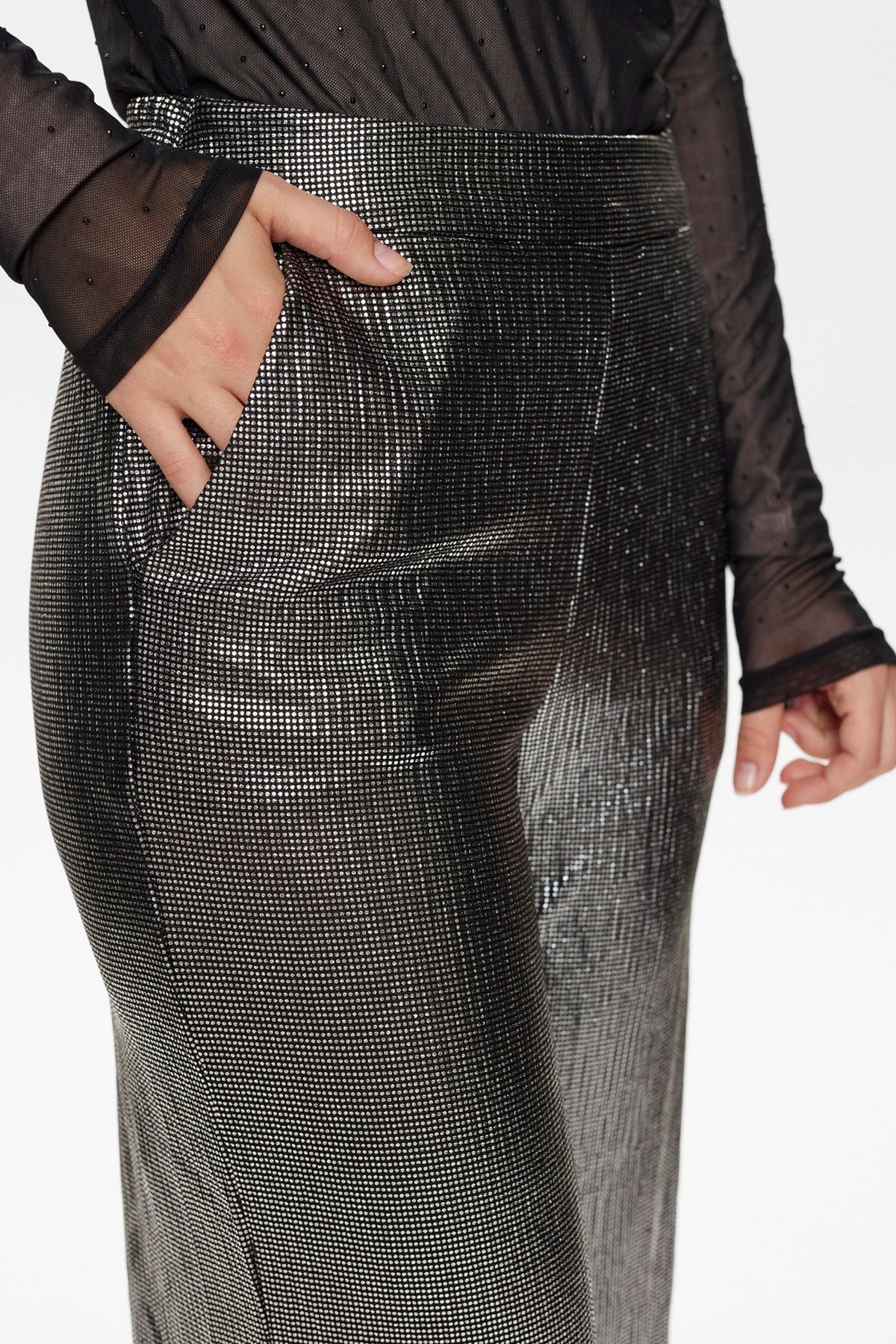 Numph Nusimma Trousers in Silver