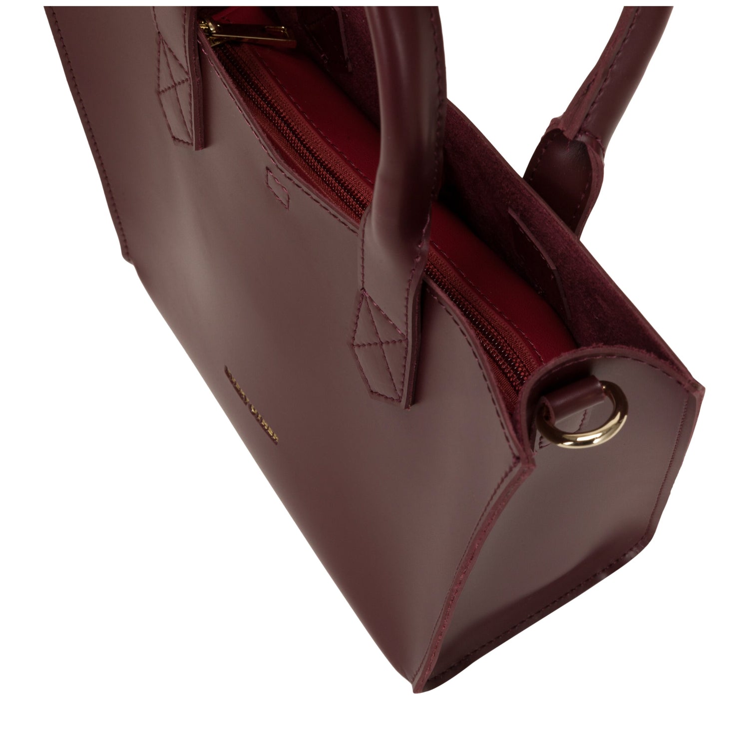 Twin Strap Medium Grab Bag In Burgundy