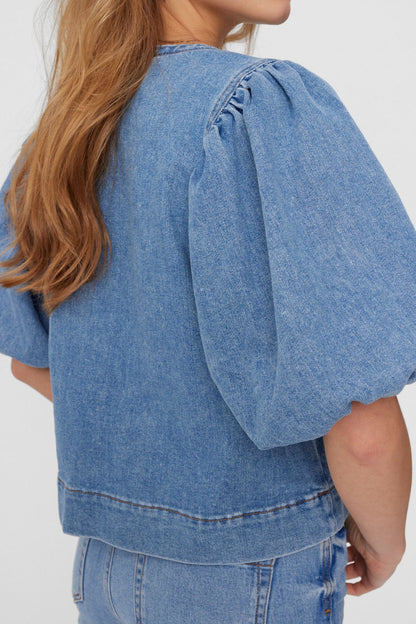 Nümph Nutoronto Blouse Top Medium Blue Denim