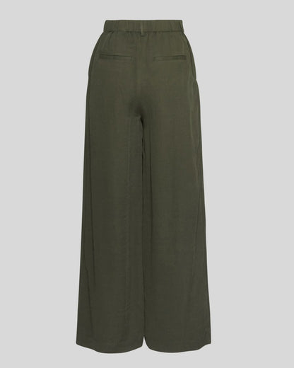 MSCH Genette High Waisted Wide Leg Trouser in Forest Night