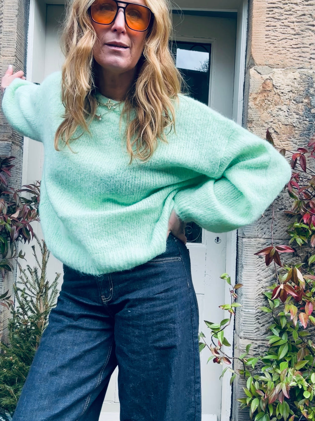 Brie Wide Sleeve Knit in Green