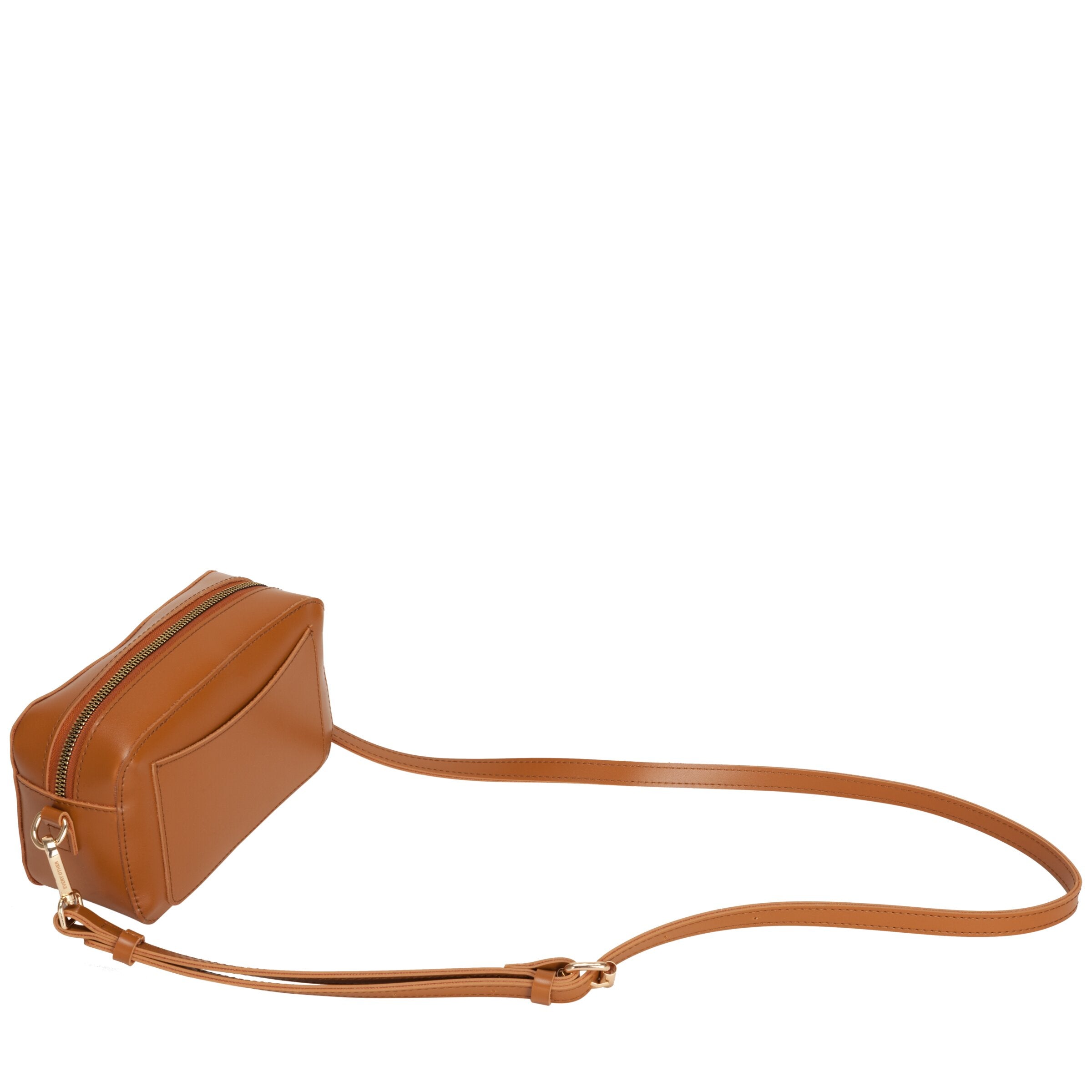 Small Zip Top Camera Bag In Tan