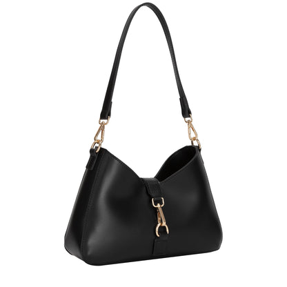 Shoulder Bag With Fastening Detail In Black