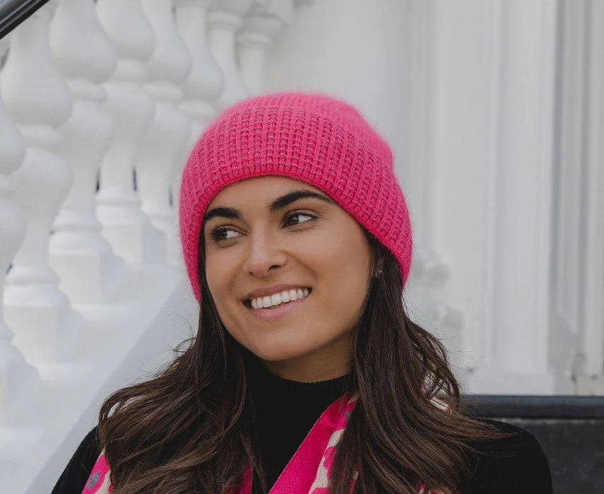 Florence Beanie Hat in French Pink with Sparkle