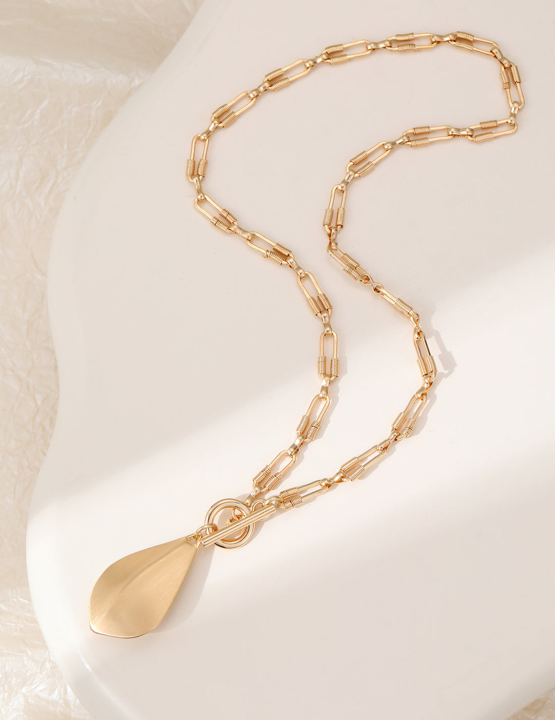 Belle Gold Tennis/T Bar style teardrop Necklace