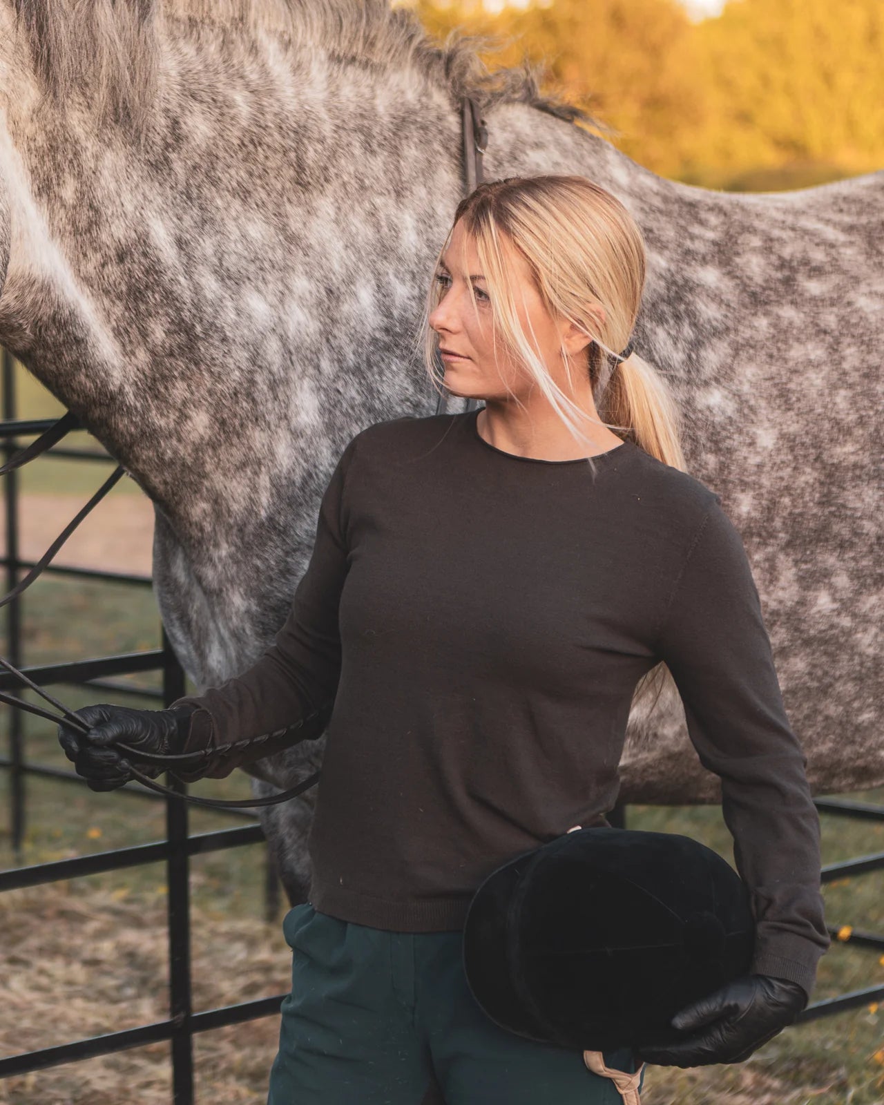 Jade Crew Neck Jumper in Chocolate Bark (ONE SIZE)