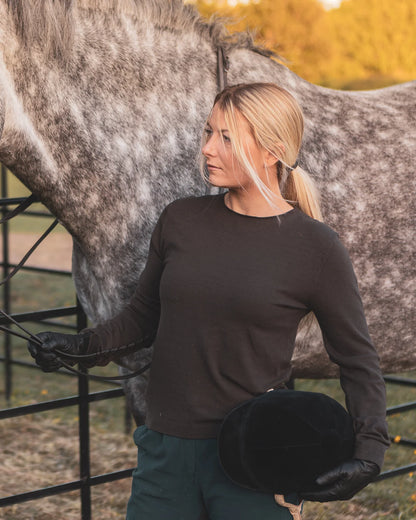 Jade Crew Neck Jumper in Chocolate Bark (ONE SIZE)