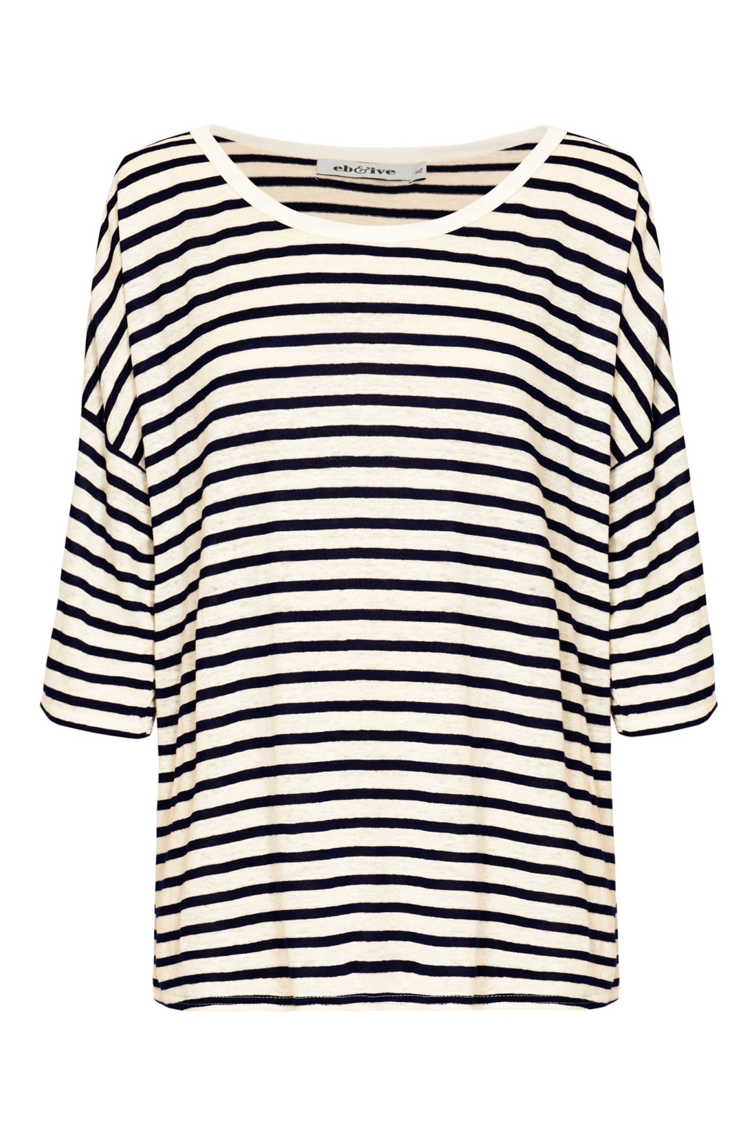 Eb &amp; Ive Striped Navy and White Top