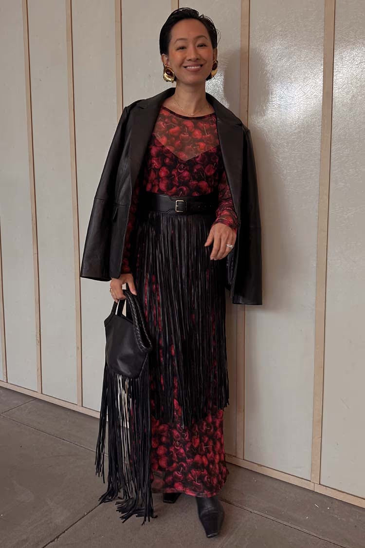 NFD Leather Blazer Jacket in Black