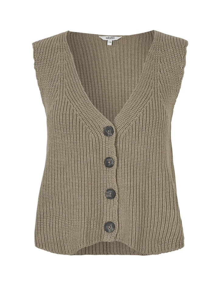 MbyM Jeaniea Knitted Waistcoat Gilet in Sand