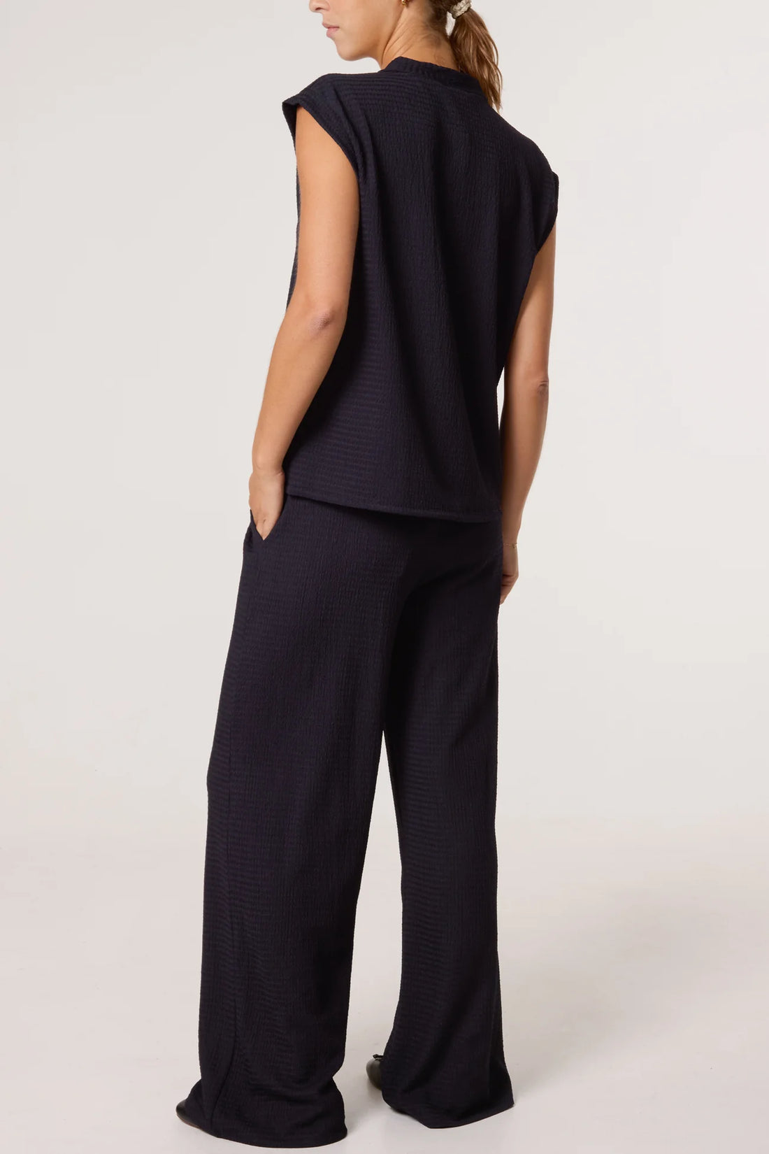 Arabella Navy Co-ord Set (Trousers and Top) (ONE SIZE)