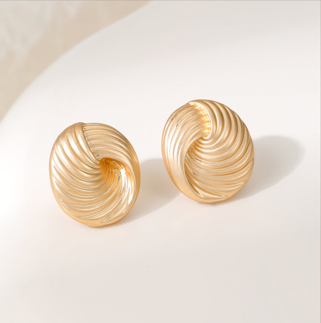 Seema Spiral Gold Stud Earrings