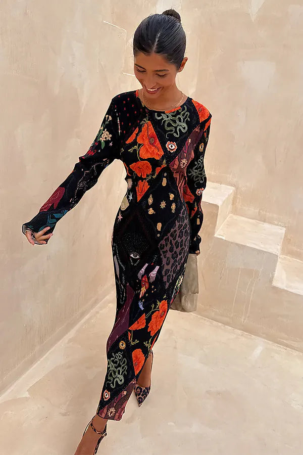 NFD Night Garden Gaia Plisse Dress