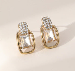 Zena Sparkle Gold Stud Earrings
