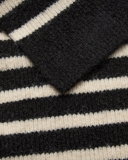 Numph Nudaria Striped Black and White Scarf