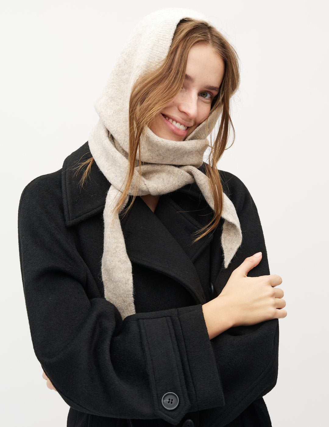 MbyM Wrappi Hooded Scarf in Sand (ONE-SIZE)