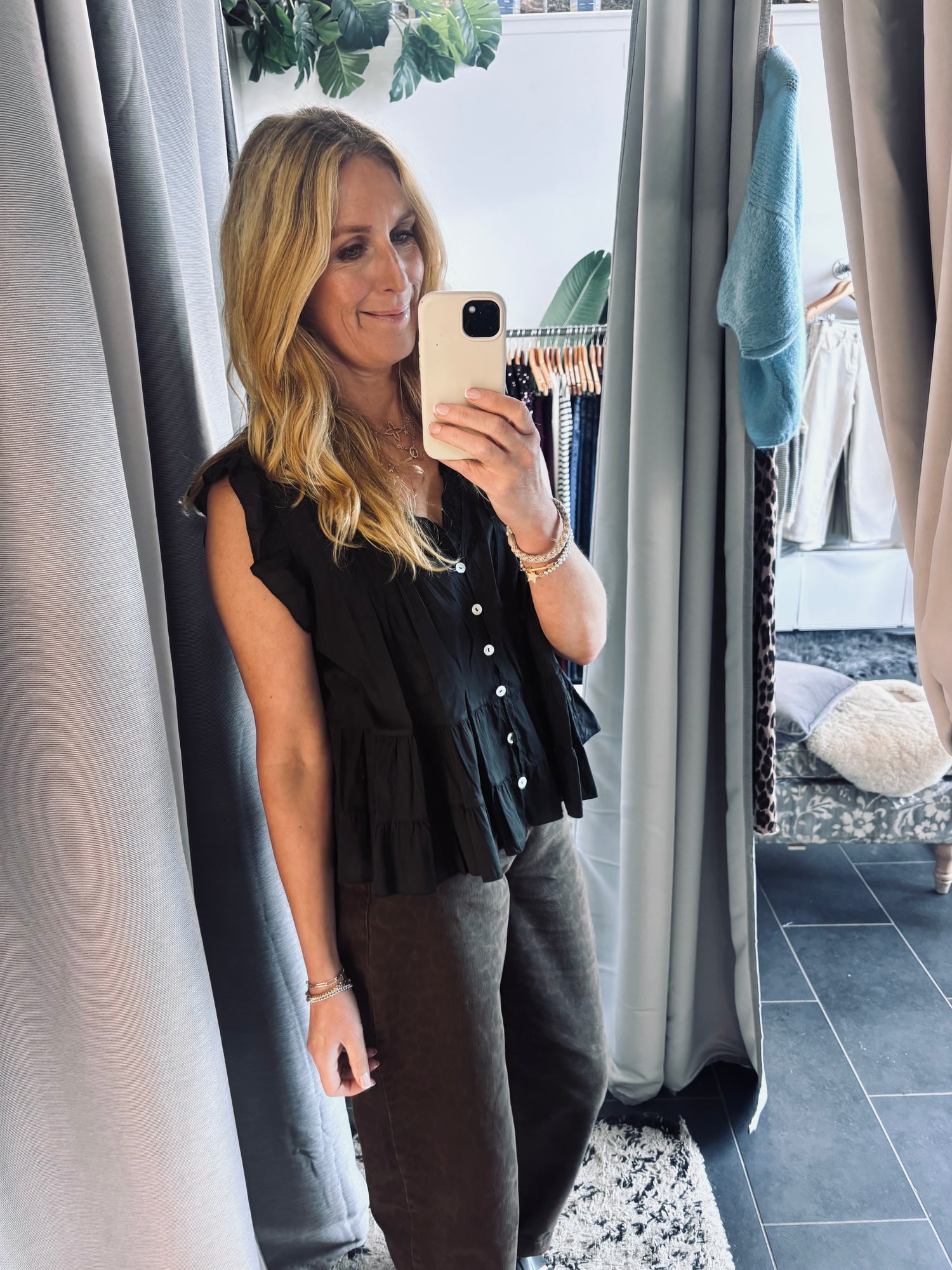 Black Romantic Style Top