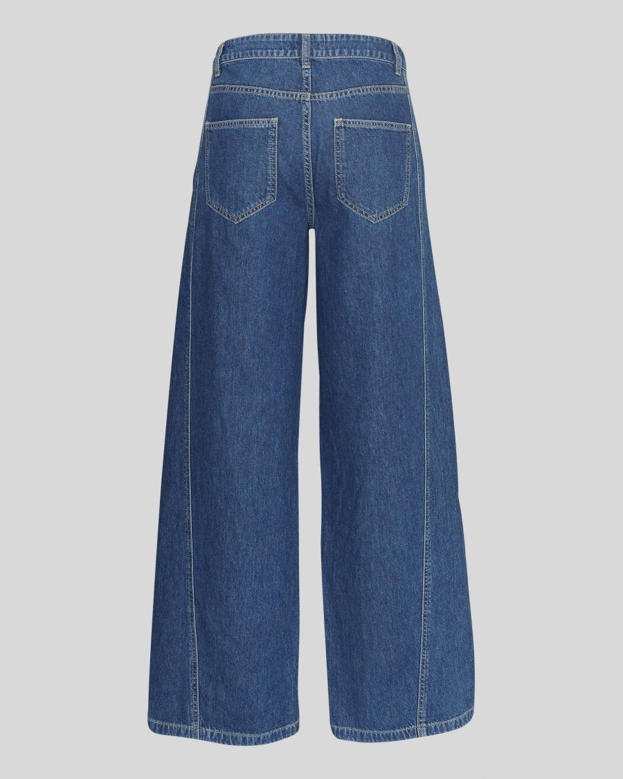 MSCH Jilette Lis High Waisted Relaxed Jeans in Mid Blue Wash