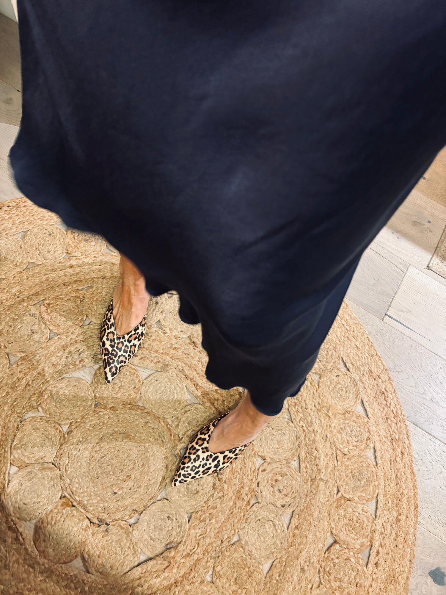 Moma Satin Slip Skirt In Navy (ONE SIZE)