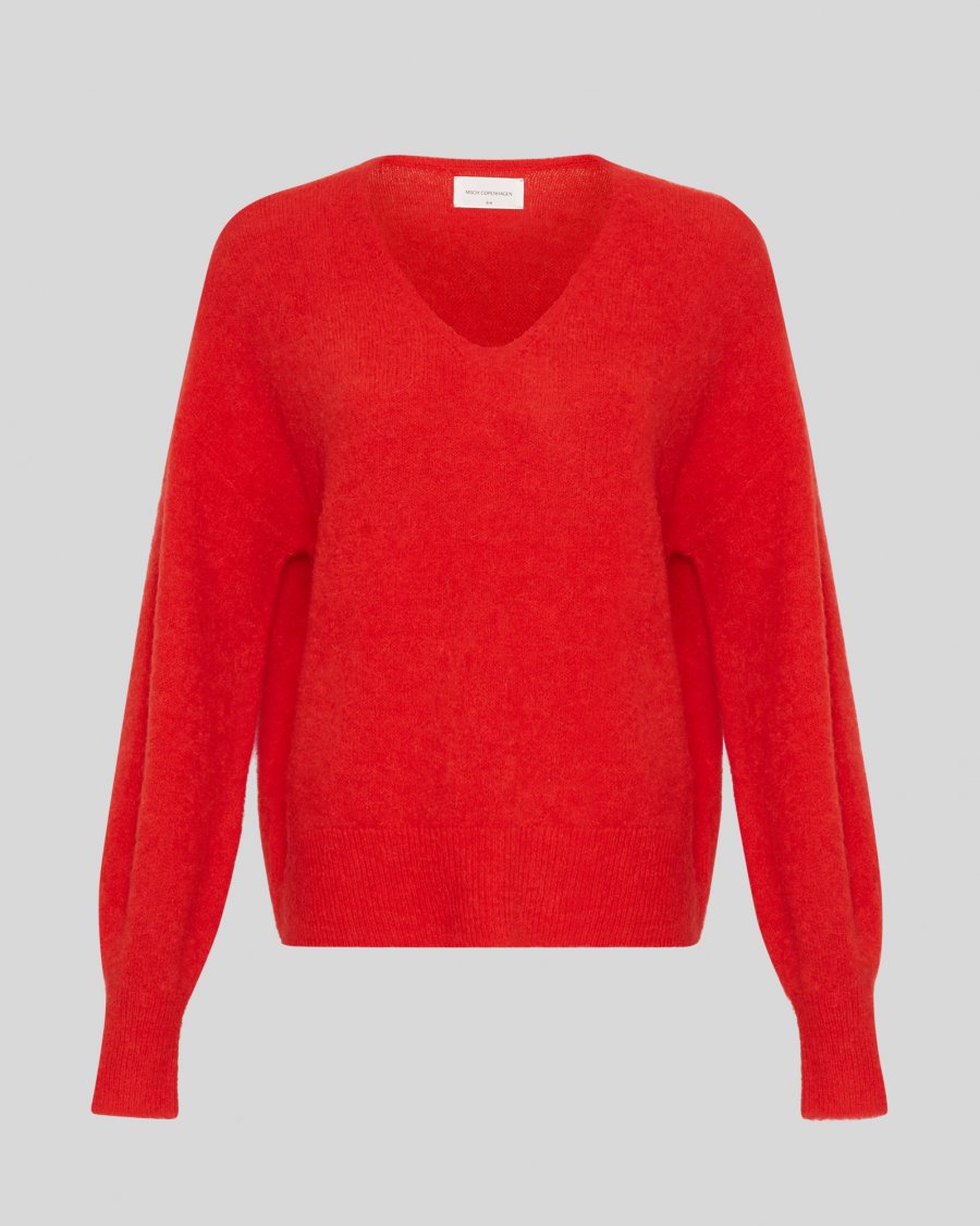 MSCH Hila Hope V-Neck Pullover in Flame Scarlet