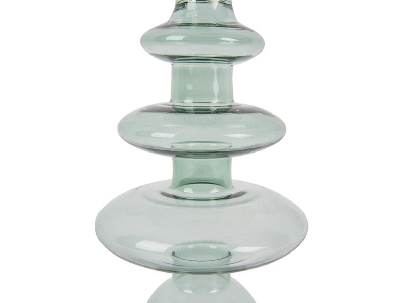 Art Rings Large Glass Candle Holder in Green