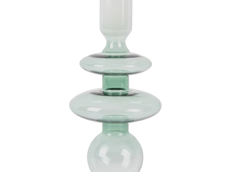 Art Rings Medium Glass Candle Holder in Green