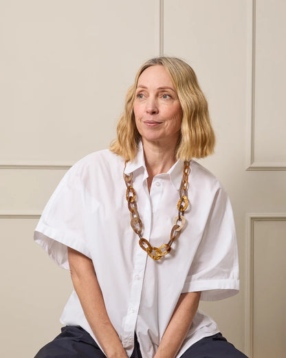 Bourne Links Necklace in Tortoise Shell