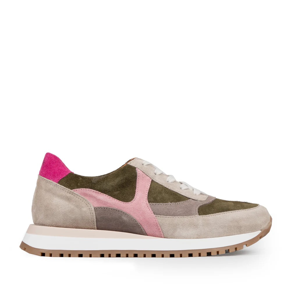 Esska Cinda Trainers in Khaki &amp; Pink