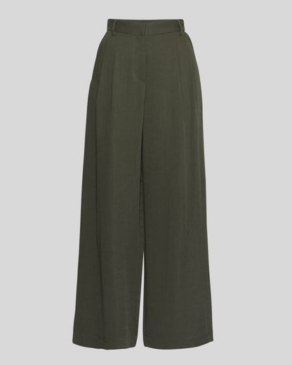 MSCH Genette High Waisted Wide Leg Trouser in Forest Night